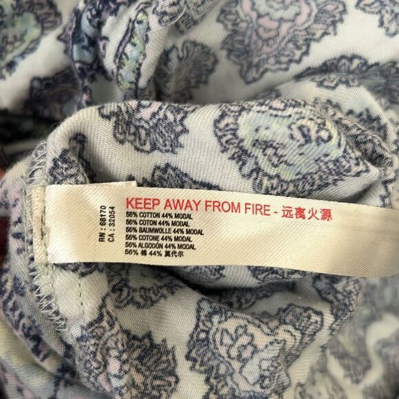 Free People Happy Holibabe Printed Long Sleeve Sleepshirt in Indigo Combo size M - Picture 16 of 16